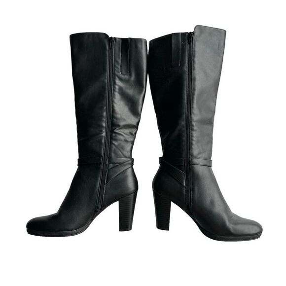 Andrew Geller Black Kora Thigh High Heeled Boots Memory Foam Women’s 8.5M - Picture 3 of 6